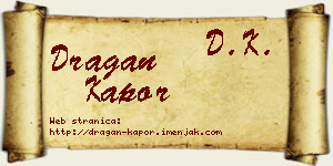 Dragan Kapor vizit kartica